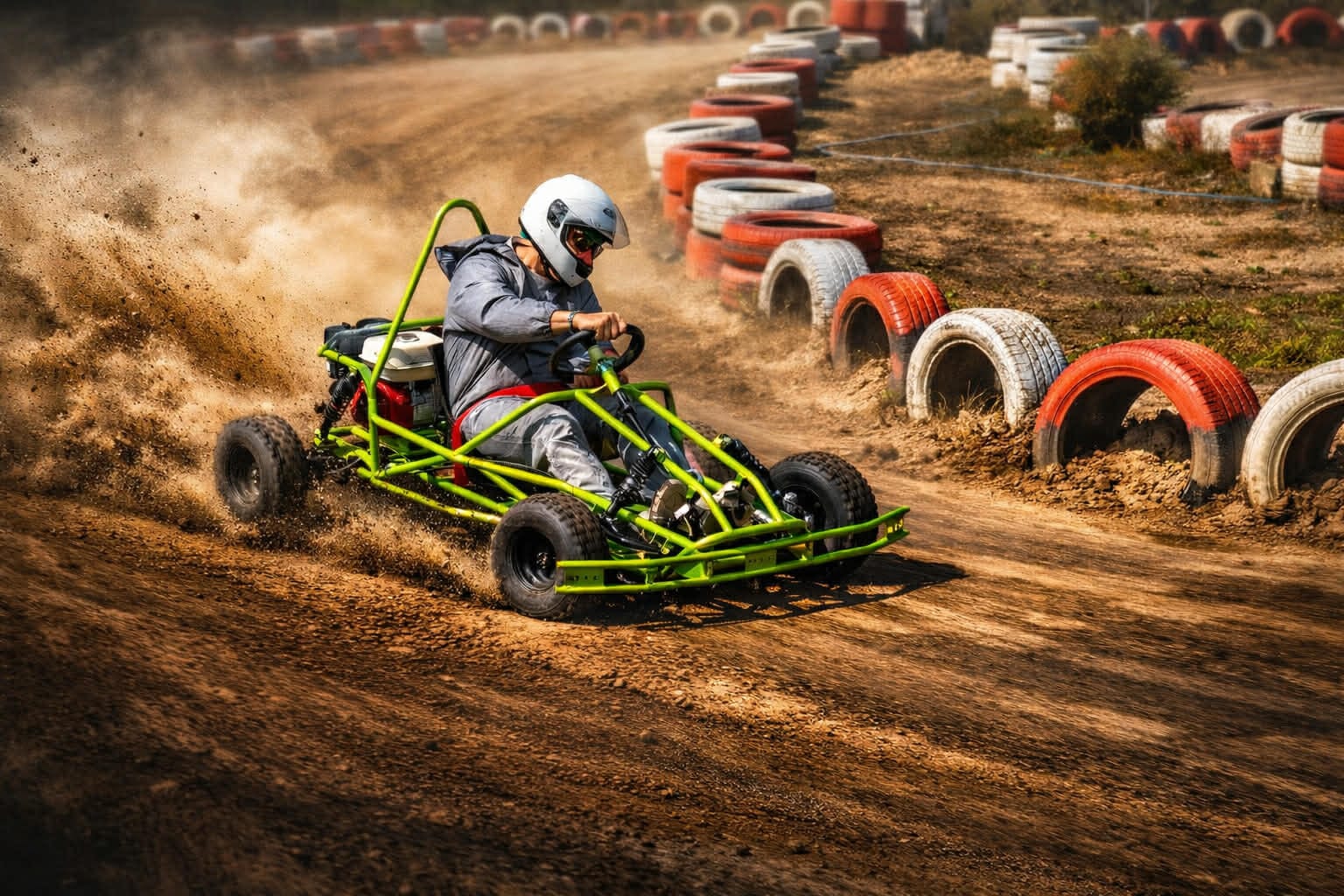Hua Hin Off Road Karting &mdash; off-road buggy kart drifting on the dirt track